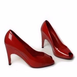Miu Miu Red Peep Toe Heels